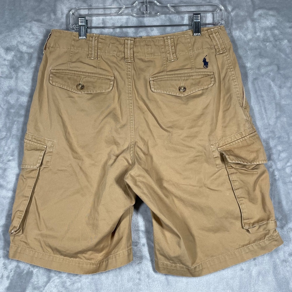 Polo Ralph Lauren Mens Relaxed Fit Cargo Shorts Khaki Tan Cotton Size 30 - Picture 3 of 10